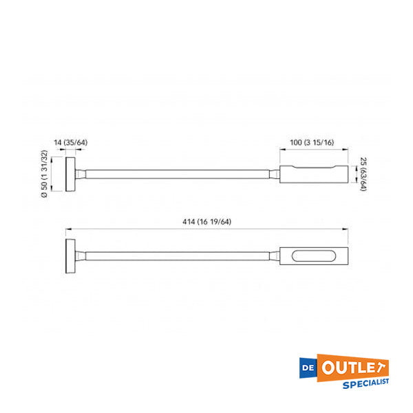 Quick Califfa RED | DAY reading light stainless steel - FASP2756NC06A02