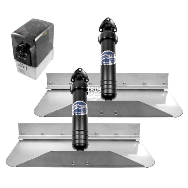 Bennett 18 x 9 pulgadas Kit de pestaña de ajuste hidráulico sin pantalla 12V - Bntim189