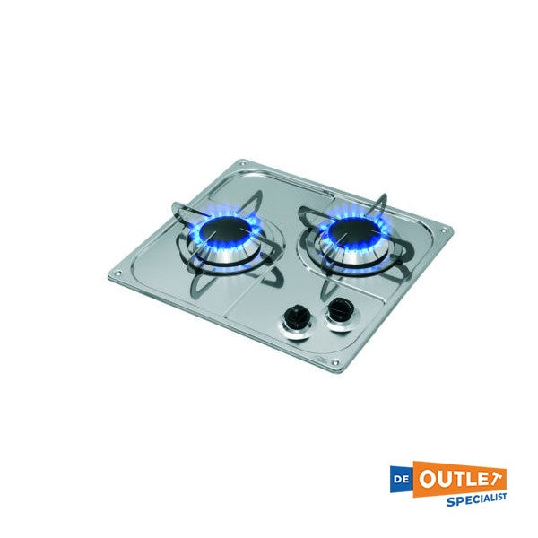 CAN 2 - Dispositif de cuisson à gaz brûlant Construit -in en acier inoxydable en argent - PC1322