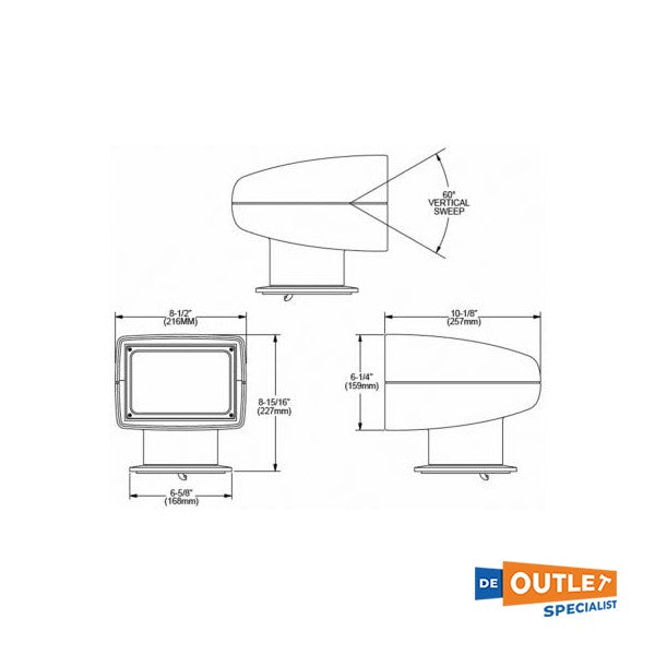 Jabsco 146SL afstand bestuurbaar zoeklicht 24V - 60080-0024