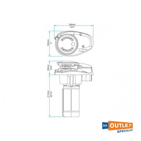 Lewmar V700 700W elektrische ankerlier low profile 6/7 mm - 6670011108