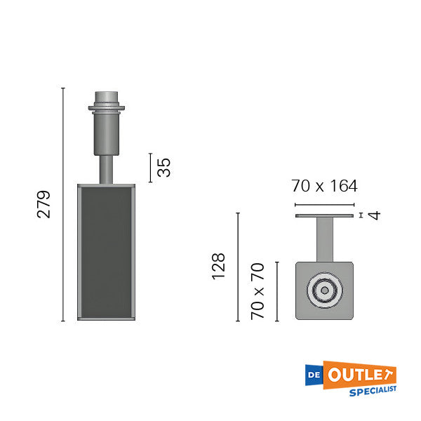 Foresti Suardi TUCANA стенна лампа черна 12/24V - 7155.C.PC