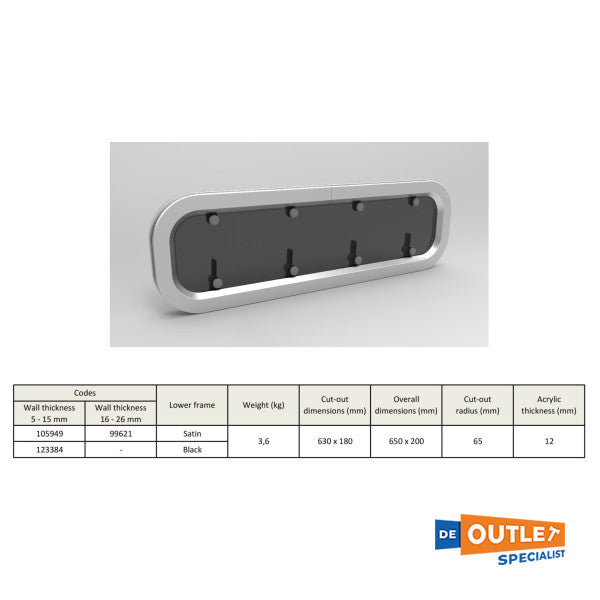 Goiot Evolution 58.13r Aluminium Paulpoort 610 x 180 mm - 73105280