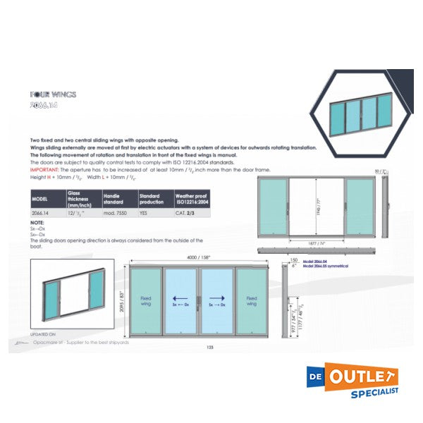 Opacmare 2066 semi-automatic opening side-door 4000 x 2095 mm