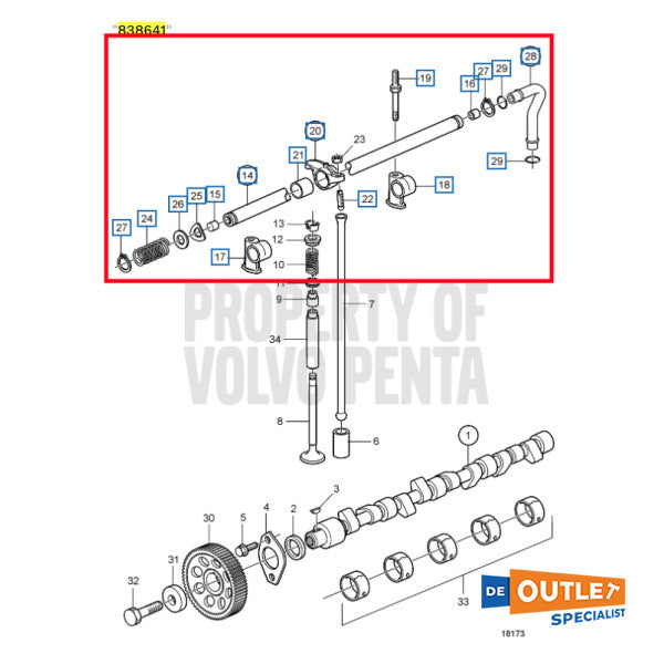 Volvo Penta TamD31M Rocker Shaft Used - 838641