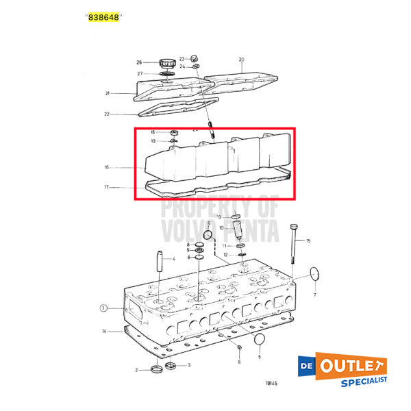 Volvo Penta TamD31M valve cover Used - 838648