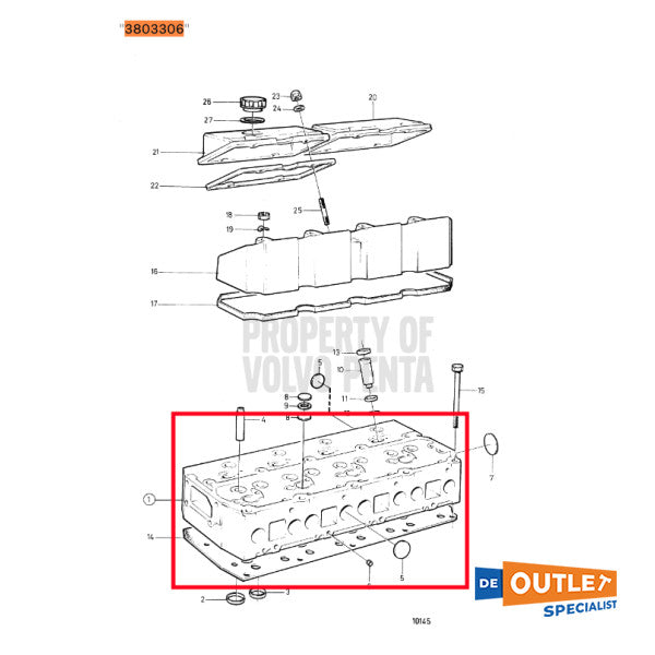 Volvo penta tmd31 cabezal de cilindro usado - 3803306