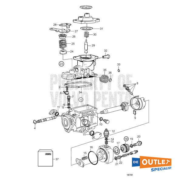 Volvo Penta TamD31M Fuel Injection Pump Used - 860914