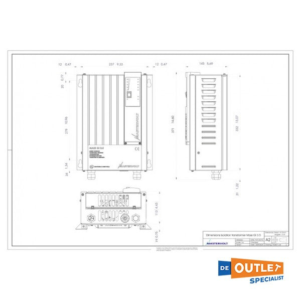 Transformateur d'isolement MasterVolt Mass GI 3,5 kW - 88000355