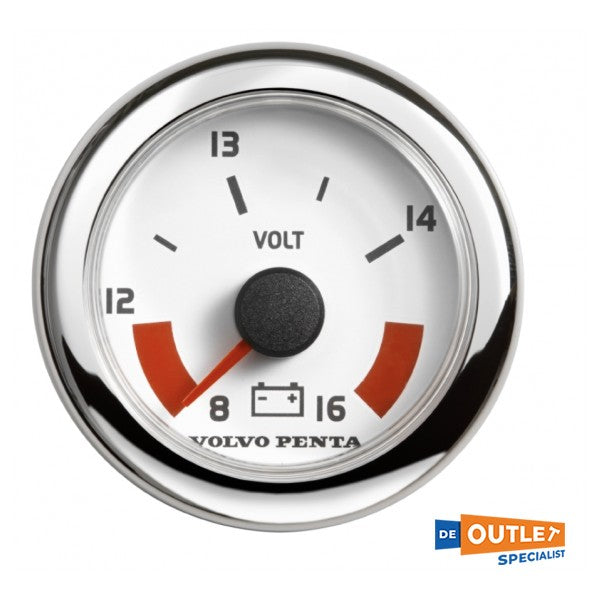 Volvo Penta Voltmètre 8-16V blanc 52 mm - 881658