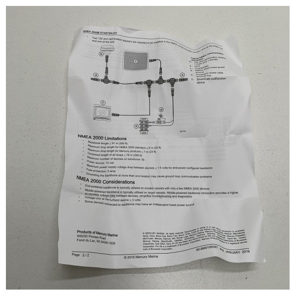 Mercury Mercruiser NMEA2000 backbone starter kit - 8M0110642