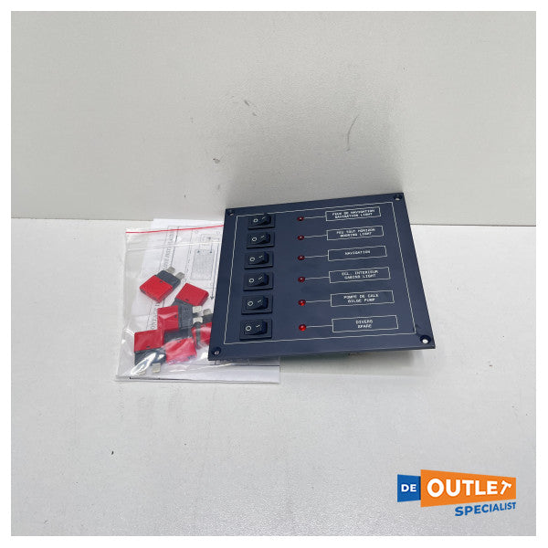 Panneau de commutateur AMOIT 6 fois avec interrupteurs 10A | 12V - 93004