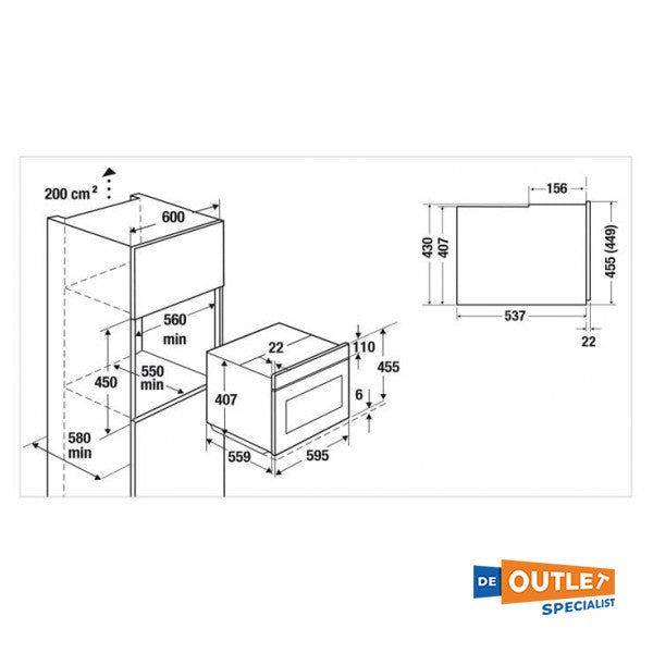 Kuppersbusch Solo Oven inbouw zwart 70L