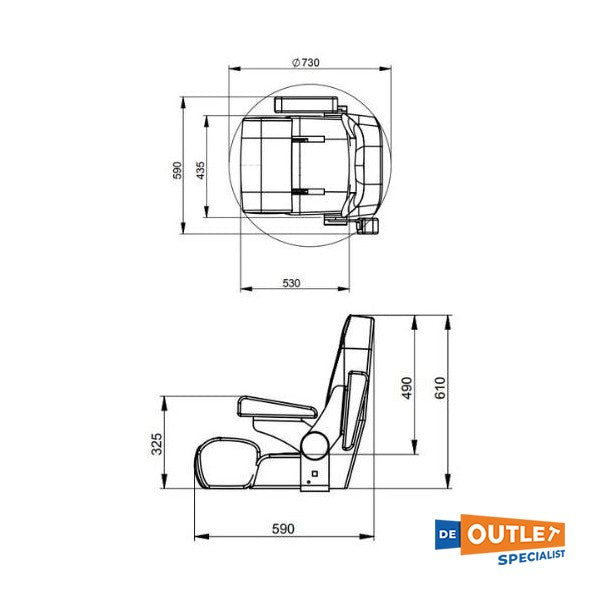 Vetus matelot en cuir chaise de direction en cuir marron - chseammbb