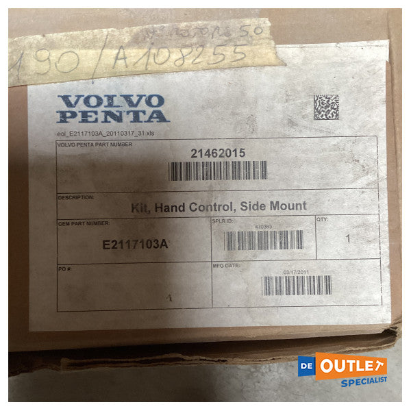 Montaje lateral de control de la mano del kit Volvo Penta - 21462015