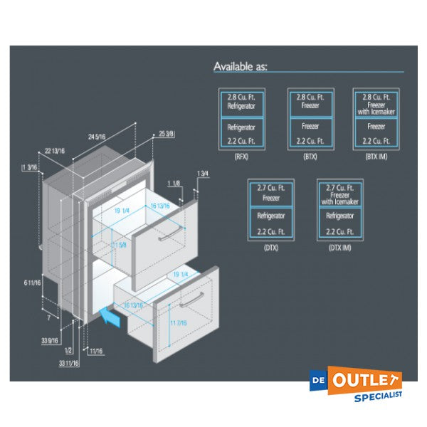 Vitrifrigo DW180DTX double freezer/refrigerator 12/24V