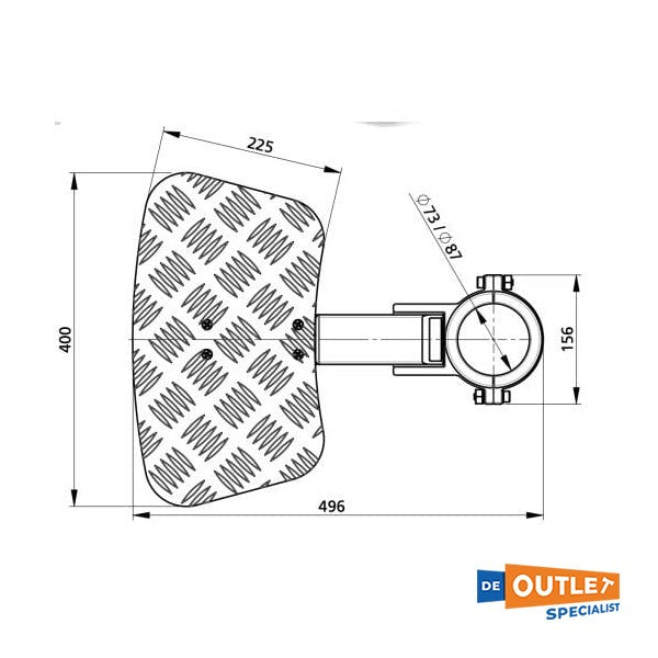 Revaincable en acier inoxydable réglable VEUT 400 x 225 mm - ftrest73