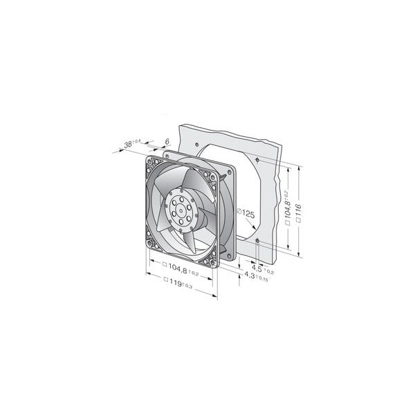 EBM Papst AC Ventilator Square 4650NU 120 mm