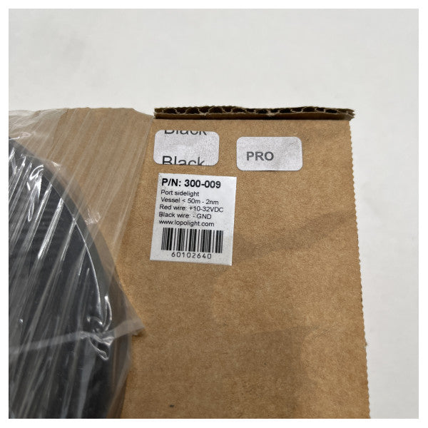 Lopolight babordssida RED navigationsljus 2 nm svart - 301-009-PRO