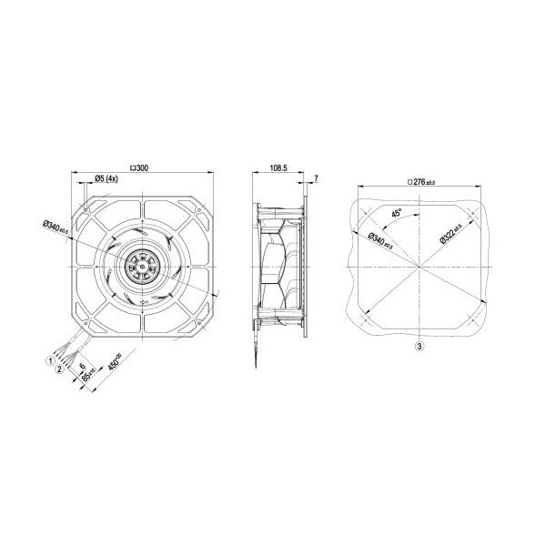 EBM PAPST VENTILATOR SOBA 230V - K3G250RE0707