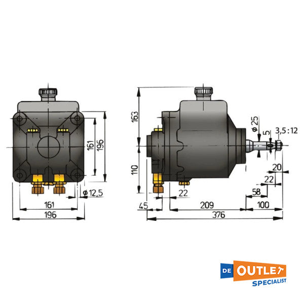 VETP151B Pompe de direction hydraulique lourde 151 cc