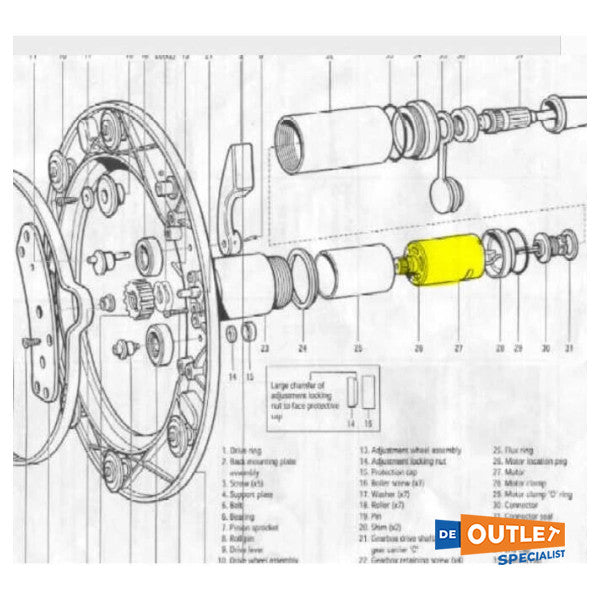 Raymarine Mk1 Motor de conduite en fauteuil roulant 12V - N012