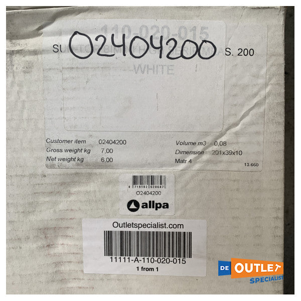 Tessilmare 3-арочне алюмінієве біміні біле 200 см - 110-020-015