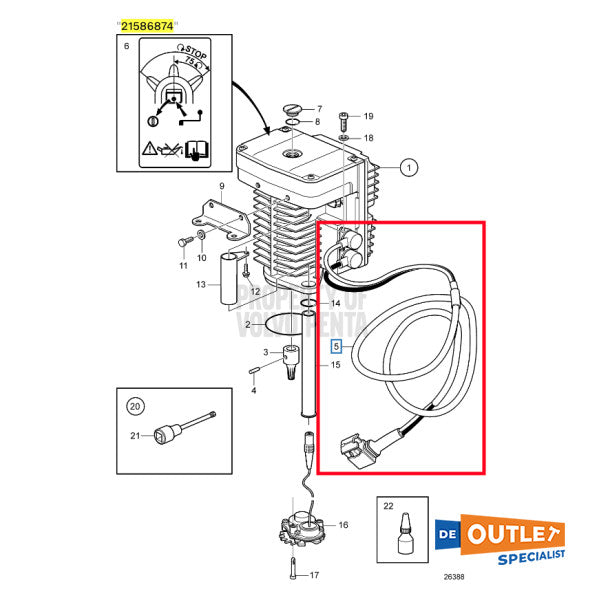 Volvo Penta evc -e servomotorski kabel za napajanje - 21586874