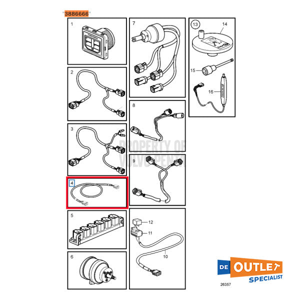 Câble de connexion Volvo Penta EVC - 3886666