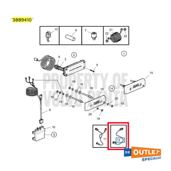 Volvo Penta Active Corrosion Protection Verlängerungskabel - 3889410