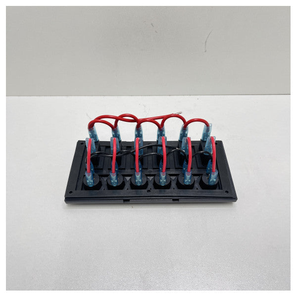 AllPA 6-darbiet Panel tal-Iswiċċ Elettriku Iswed 12v