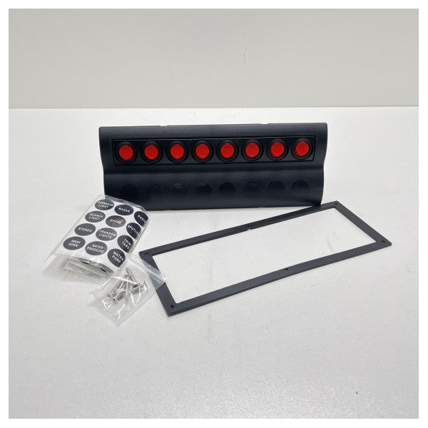 8-drożny panel przełączników elektrycznych Allpa czarny 12V