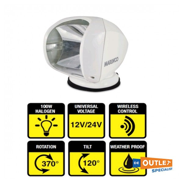 Marinco Precision 12V 100W Luz de búsqueda eléctrica White - SPL -12W