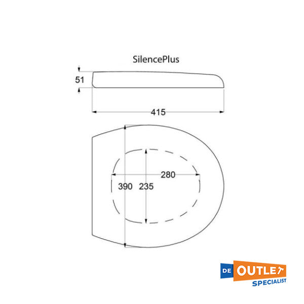 Tecma Silence Plus 2G plastic toilet seat | Cover T-278TB