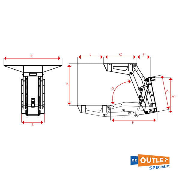 OPACMARE 5227 ARMEIL SEUX SEUX ACIER ACIELLE SACTIF HYDRAULIQUE 600 kg 12V