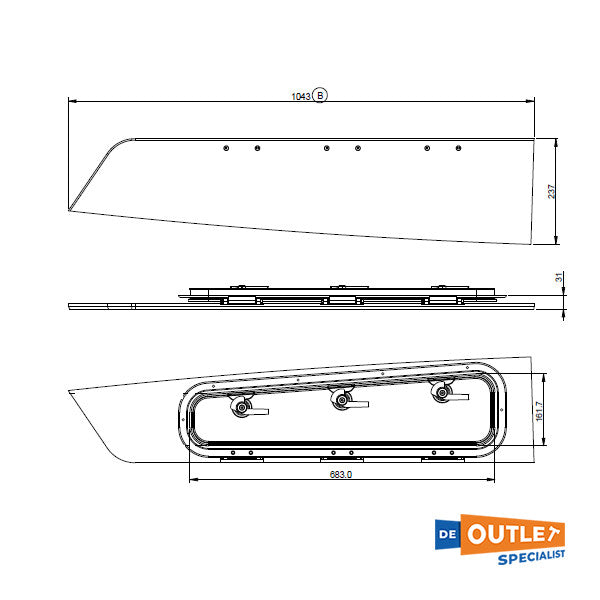 Lewmar Dehler 34 starboard side aft window opening - TBF0322