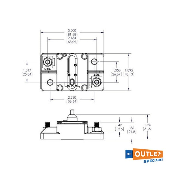 ブルーシー40AMPメイン・サーキット・ブレーカー表面実装12/24V