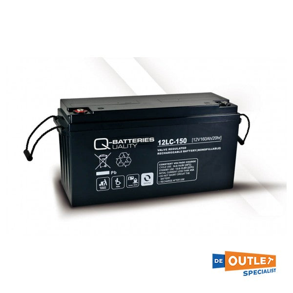 QL 12LC-150 160 AH AGM Batterie noire 12V