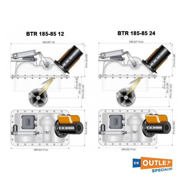 Quick BTR 185 85 KGF uvlačivi pramčani propeler 12V