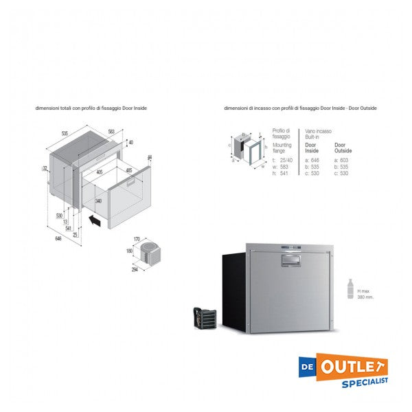 Vitrifrigo DW70 70L Kompressorkühlschrank - DW70 BFX OCX 2