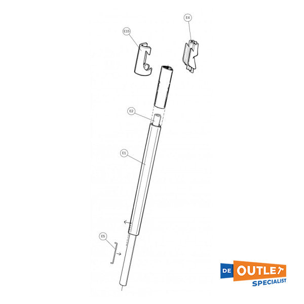 Selden Type 200 Furlex Profil en aluminium 2400 mm-539-565-06