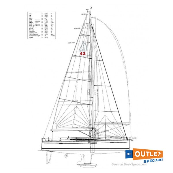 Elvstrom Dehler 42 Competition grootzeil 57,5 m2 16,9 x 5,80