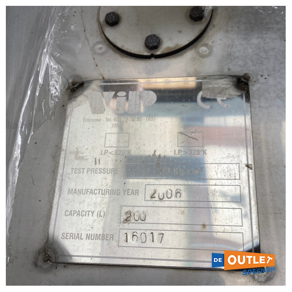 Паливний бак VIP 200 л з нержавіючої сталі 123 x 54 x 31 см