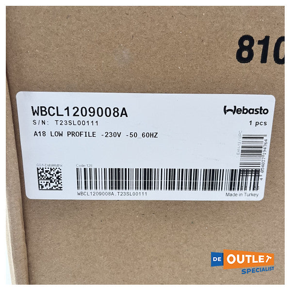 Webasto A18 Blue-Cool 18000 BTU χειρισμός αέρα χαμηλού προφίλ - WBCL1209008A