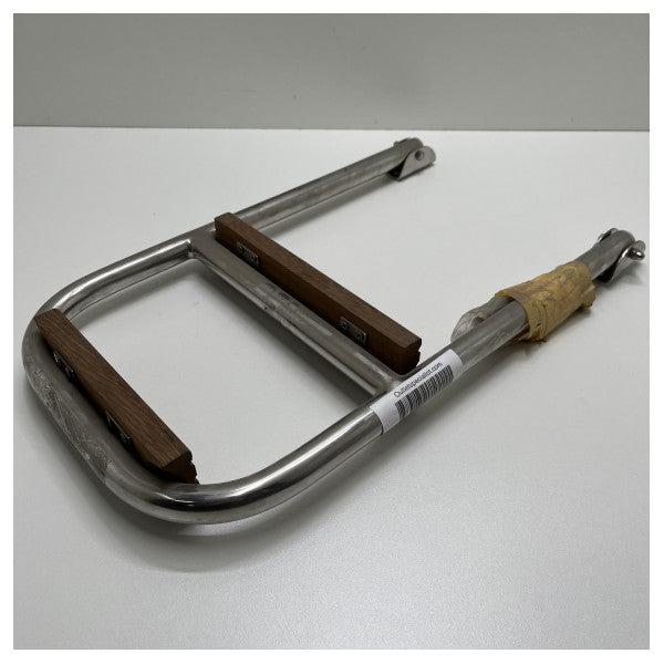 Фиксирана стълба за плуване от неръждаема стомана с 2 дървени стъпала 50 x 30 cm