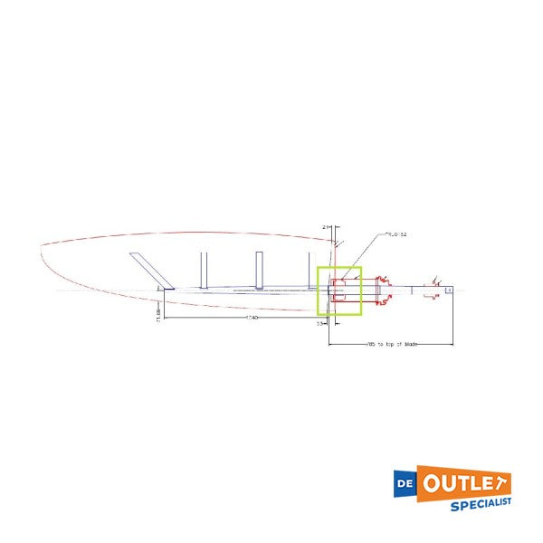 Dehler 34 en 38 Racing roerlager D55 mm - TRU0152