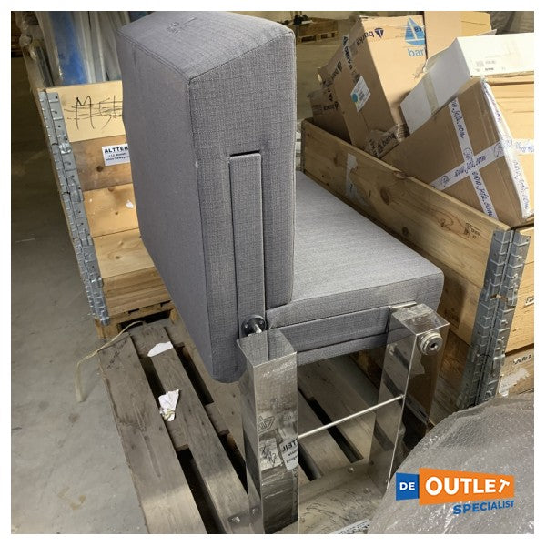 Sealine verstellbarer Fahrersitz grau mit Edelstahlgestell